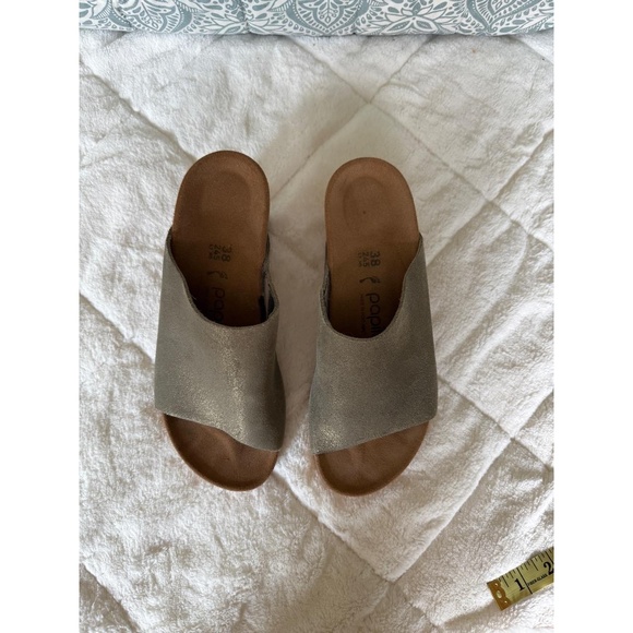 NWT Papillio Birkenstock Namica Wedge Slide Sandal Womens‎ 38 Metallic Gold - Picture 14 of 16